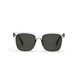 Lunettes de soleil rétro carrées surdimensionnées avec monture transparente pour femmes