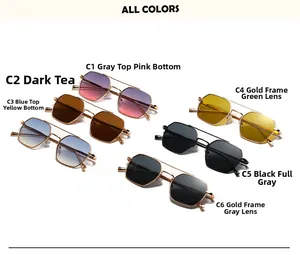 Collection de lunettes de soleil vintage avec montures en métal et verres dégradés