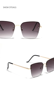 Detailed macro view of purple gradient lenses and gold metal frame with rivet accents