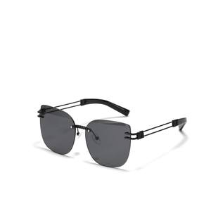 2024 Fashion Rimless Cat Eye Sunglasses For Women Men Metal Frame Gradient Lens UV400 Retro Big Frame Sunglasses Fashion Eyewear Y2030