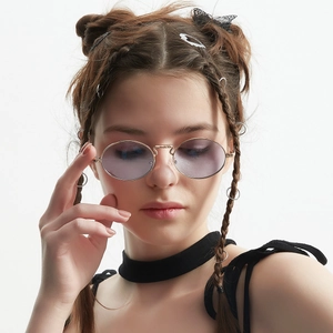 Retro Round Metal Sunglasses For Women Men Fashion Small Frame Tinted Lens Hippie Style UV400 Sun Glasses For Streetwear Party