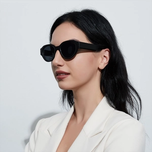 2024 New Retro Oval Sunglasses For Women Men Vintage Cats Eye PC Frame AC Lens UV400 Protection Fashion Outdoor Eyewear