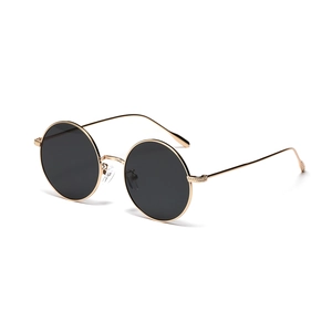 Lunettes de Soleil Rondes Rétro en Métal Hommes Femmes 2024 Nouveau Couleur Bonbon Protection UV400 Mode Hip Hop Street
