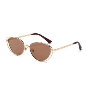 Vintage Punk Cat Eye Sunglasses Women Retro Double Metal Frame Sun Glasses UV400 Protection Fashion Trendy Outdoor Eyewear