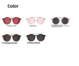 Collection of retro round sunglasses with double bridge in multiple trendy colors