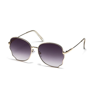 Fashion Women Butterfly Sunglasses Gradient Lens Metal Frame Wave Edge Large Square Shades UV400 Outdoor Beach Eye Wear
