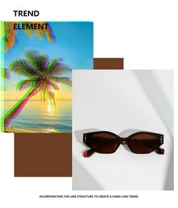 Détail de lunettes de soleil œil-de-chat géométriques écaille avec rivets argentés et verres