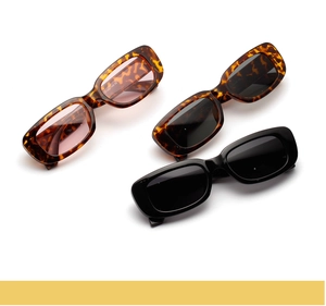 Vintage small square tortoiseshell sunglasses for women and men in retro leopard print