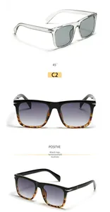 Detail of square oversized sunglasses in black and tortoise shell gradient with C2 color code