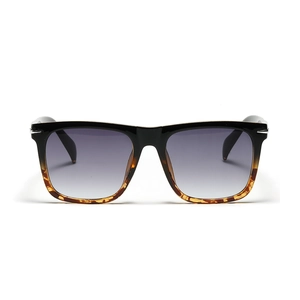 Square oversized sunglasses with black and tortoiseshell frames and gradient lenses