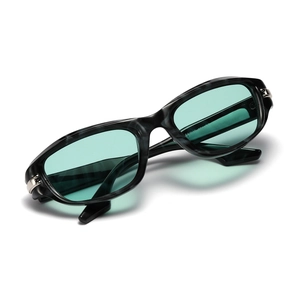 Vintage Rechteckige Sonnenbrille Für Damen Herren Y2K Trendy Quadratischer Rahmen UV400 Schutz PC Gläser Retro Mode Brille
