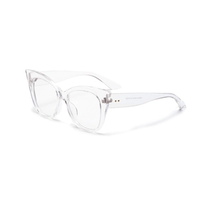 Retro-Cat-Eye-Brille mit transparentem Übergroße-Rahmen und Metallscharnier-Details