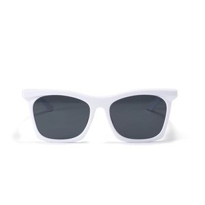 Modern white square frame sunglasses with dark lenses for men and women