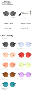 Dimensions détaillées et neuf options de couleurs pour lunettes de soleil rondes Y2K
