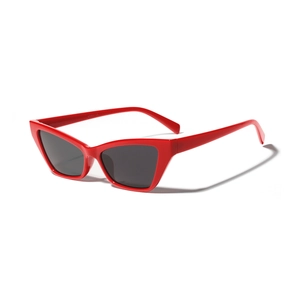 Vintage red cat eye sunglasses for women with UV400 protection and square ocean lenses