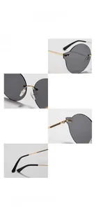 Détail des charnières en métal, plaquettes en silicone et branches gravées de lunettes sans monture