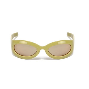 Lunettes de soleil Y2K surdimensionnées avec monture vert olive et verres bruns