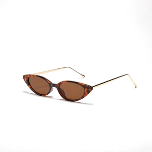 Lunettes de Soleil Oeil de Chat Rétro Femmes Hommes Vintage Petite Monture Branches Métal Protection UV400 pour Conduite Fête Voyage