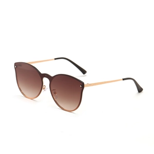 Fashion Rimless Cat Eye Sunglasses Gradient Lens Metal Frame Rivet UV400 Eyewear For Men Women Outdoor Party Streetwear