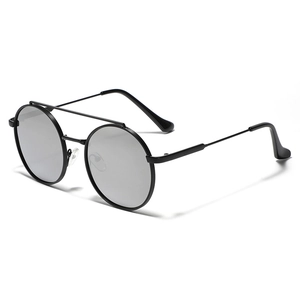 Retro Round Metal Sunglasses For Men Women Polarized UV400 Double Bridge Fashion Mirror Lens Classic Sun Glasses Accessory