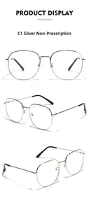 Detail view of silver square metal frame glasses with model X1330 and CE certification