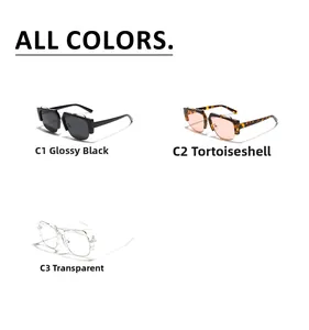 Variété de lunettes de soleil carrées en noir, écaille de tortue et styles transparents