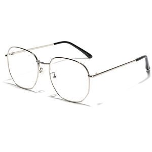 Retro Oversized Square Metal Frame Optical Glasses For Women Men Polygon Flat Mirror Frame Fashion Eyewear Frames Accessory