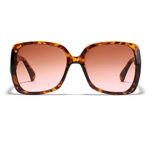Lunettes de soleil oversize écaille avec monture carrée et verres dégradés marron