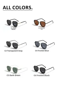 Collection of six TR90 polarized sunglasses in matte finishes and vintage square frames