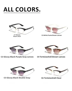 Assortiment de lunettes œil de chat avec montures en strass et verres dégradés variés
