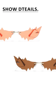 Détail de lunettes de soleil chauve-souris sans monture avec verres dégradés rose et brun