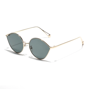 Lunettes de Soleil Ovales Goutte d'Eau Monture Métallique Mince Géométrique Rétro Cat Eye Pour Femmes Hommes UV400 Streetwear