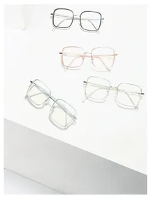 Detailed view of square TR90 glasses in black, pink, blue, and green colors model 31009