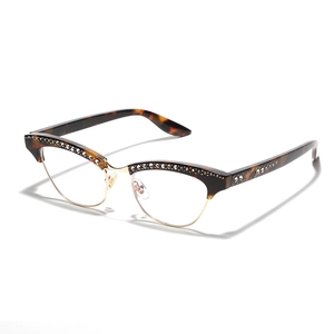 Lunettes de soleil œil de chat chic avec monture léopard et strass brillants