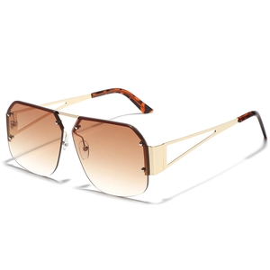 Y2K Rimless Square Sunglasses Women Men Niche Metal Frame Gradient Lens UV400 Streetwear Fashion Hip Hop Retro Eyewear