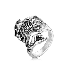 Retro Hip-Hop Gitarren-Geste Ring für Herren aus verstellbarer Punk-Legierung im Vintage-Stil