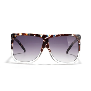 Oversized square sunglasses with tortoiseshell and transparent frames and gradient lenses