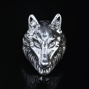 Vintage Wolf King Head Ring Electroplated Alloy Punk Gothic Ring For Men Women Personalized Retro Animal Hand Jewelry