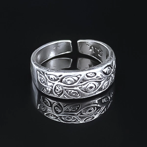 Gothic Vintage Multiple Eyes Pattern Open Ring Adjustable Alloy Punk Dark Streetwear Jewelry Accessory For Women Men