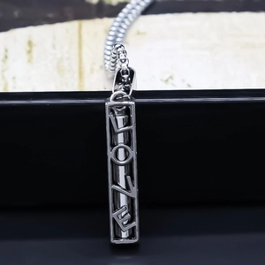 Alloy Geometric Rectangular Pendant Necklace Love Letter Hollow Design Electroplated Fashion Unisex Couple Neck Jewelry