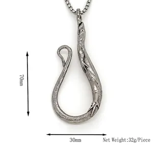 Collier chaîne box en acier inoxydable pour homme avec pendentif lézard argent