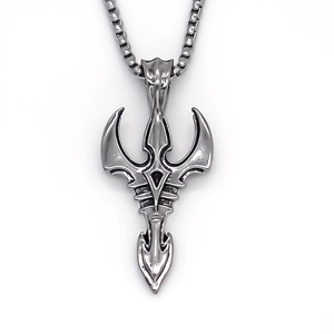 Collier gothique pour homme avec pendentif épée trident sur une chaîne vénitienne