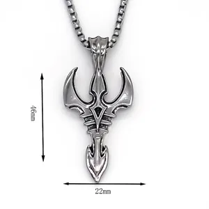 Collier avec pendentif épée punk en argent vintage mesurant 46mm par 22mm pour homme