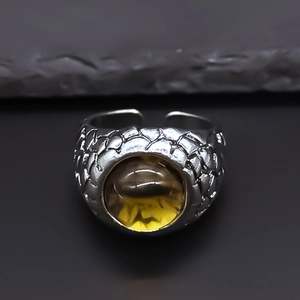 Vintage Punk Dragon Scale Slit Eye Open Ring For Men Women Gothic Adjustable Alloy Retro Hip Hop Finger Ring Jewelry