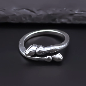 Vintage Alloy Silver Plated Open Ring For Women Men Punk Hip Hop Adjustable Finger Ring Unique Retro Jewelry Decoration