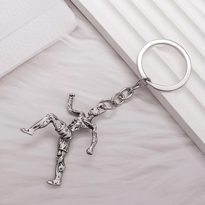Zinc alloy Luffy Gear 5 keychain pendant with vintage silver finish for fans and fitness enthusiasts