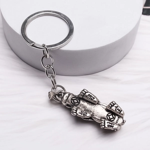 Retro S999 Sterlingsilber Pixiu Schlüsselanhänger mit traditionellen Münzmustern