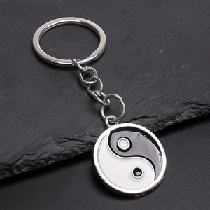 Tai Chi Yin Yang Symbol Schlüsselanhänger Legierung Metall Balance Anhänger Schlüsselring Für Tasche Zubehör Unisex Zen Schmuck Geschenk