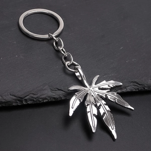 Retro Hip Hop Alloy Maple Leaf Keychain Personal Metal Leaf Pendant Key Ring For Men Women Fashion Decorative Jewelry Gift