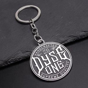 Porte-clés en Métal Streetwear Vintage pour Hommes Femmes Pendentif Rond en Alliage de Zinc Fait Main Qualité Mode Accessoire